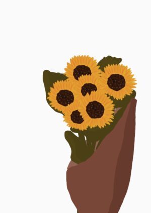 Wenskaart- Zonnebloemen