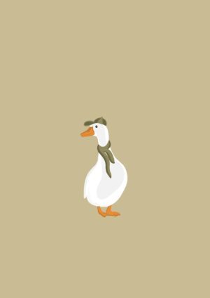 Wenskaart - Gans groen