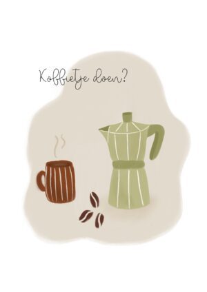 Wenskaart - Koffietje doen?