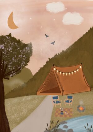 Wenskaart - Kamperen