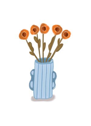 Wenskaart - Vaas met bloemen